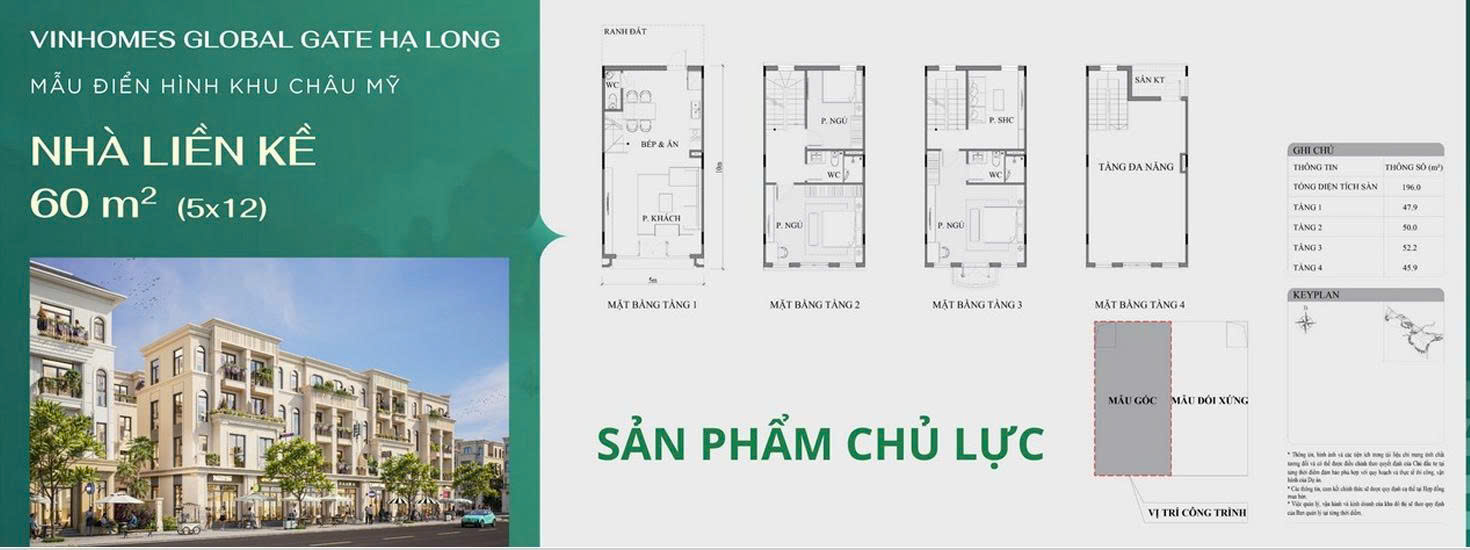 Mặt bằng liền kề 60m2 Vinhomes Hạ Long